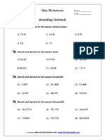 Rounding Decimals: Round Each Decimal To The Nearest Whole Number