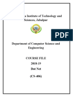 CS406 - Lab Manual - Dot - Net - Updated