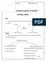 Solution Polymerization of Methyl Methacrylate