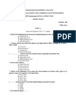 Sri Ramanjar Engineering College Department of Electronic and Communication Engineering EC 8393 Fundamental of DATA STRUCTURE Model Exam MARKS: 100 TIME: 2hrs Part A