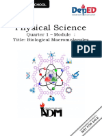 Physical Science: Quarter 1 - Module: Title: Biological Macromolecules