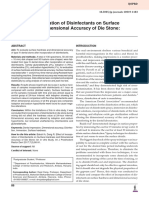 Effect of Incorporation of Disinfectants On Surface Hardness and Dimensional Accuracy of Die Stone: An in Vitro Study