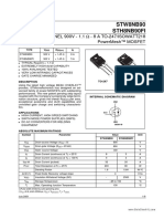 Stw8Nb90 Sth8Nb90Fi: N-Channel 900V - 1.1 - 8 A To-247/Isowatt218 Powermesh™ Mosfet