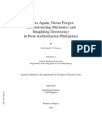 Never Again, Never Forget: Reconstructing Memories and Imagining Democracy in Post-Authoritarian Philippines