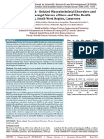 Prevalence of Work Related Musculoskeletal Disorders and Risk Factors Amongst Nurses of Buea and Tiko Health Districts, South West Region, Cameroon