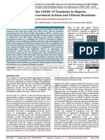 Containing The COVID 19 Pandemic in Nigeria A Reflection On Government Actions and Citizens Reactions