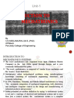 Introduction To Mechatronics: Unit-1