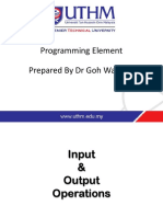 Input and Output Statement