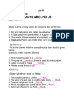 Plants Around Us: STD: Iii Ln-8 EVS Activity:1