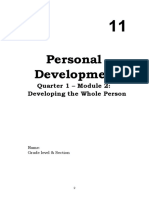 Personal Development: Quarter 1 - Module 2: Developing The Whole Person