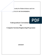 Msa University Engineering Cse Five Year Plan