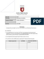 Faculty of Higher Education: Assignment Cover Sheet