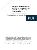 The Legality of The Citizenship (Amendment) Act 2019 Under The Constitution of India and International Law