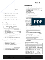 Unit 8 Test B: Listening Language Focus