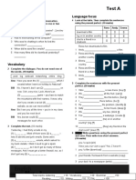 Unit 3 Test A: Listening Language Focus