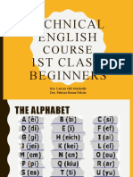 Technical English 1St Class Beginners: Course