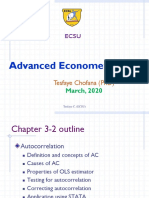 Advanced Econometrics I: Tesfaye Chofana (PHD)