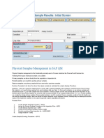 Physical Samples Management in SAP QM