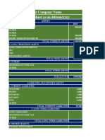 Your Company Name Balance Sheet As On Dd/mm/yyyy: Assets 2019