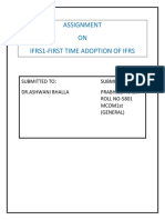 Assignment ON Ifrs1-First Time Adoption of Ifrs