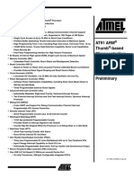 At91 Arm Thumb - Based Microcontrollers AT91SAM7S256 Preliminary