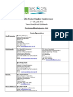 Participant List Pacific Value Chain Workshop - April 2013 Final