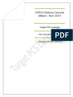 UPPCS Pattern Current Affairs - Nov 2019