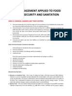 Risk Management Applied To Food Safety, Security and Sanitation