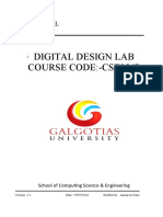 Digital Design Lab Course Code:-Cse256P