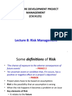 Lecture 8: Risk Management: Software Development Project Management (CSC4125)