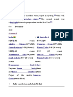 Two Three-Day Tour Matches Were Played in Sydney, With Both Matches Having - The Second Match Was A Fixture in Preparation For The First Test