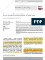 A Review Paper On Effect of Input Welding Process Parameters On Structures and Properties of Weld in Submerged Arc Welding Process