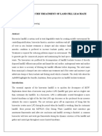 Bioreactors For The Treatment of Land Fill Leachate: Submitted By: Madhu H Department of Chemical Engineering