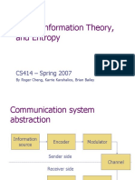 Noise, Information Theory, and Entropy: CS414 - Spring 2007