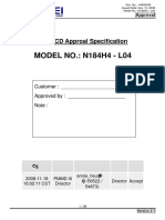 MODEL NO.: N184H4 - L04: TFT LCD Approal Specification