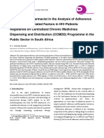 The Role of a Pharmacist in the Analysis of Adherence Rates and Associated Factors in HIV-Patients Registered on Centralized Chronic Medicines Dispensing and Distribution (CCMDD) Programme in the Public Sector in South Africa