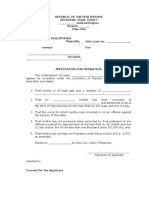 Application For Probation - Form