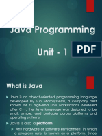 Java Unit - 1 - Part - 1