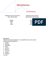 Morphemes: Free Morphemes Bound Morphemes