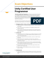 Unity Certified User Programmer: Exam Objectives