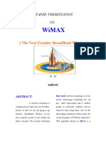 Wimax: (The Next Frontier Broadband Wireless)