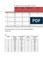 Problem 1: From The Following Record of Average Monthly Stream Flows: Month Flow (M X10) Month Flow (M X10) Month