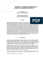 Measuring Students' Satisfaction For Quality Education in A E-Learning University