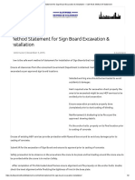 Method Statement For Sign Board Excavation & Installation - Safe Work Method of Statement