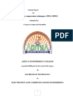 Image, Video Compression Techniques: JPEG, MPEG: Seminar Report On