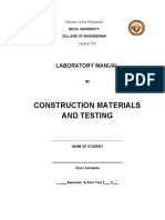 Construction Materials and Testing: Laboratory Manual