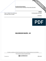 Maximum Mark: 40: Cambridge International Examinations Cambridge International General Certificate of Secondary Education