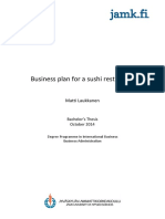 Business Plan For A Sushi Restaurant: Matti Laukkanen