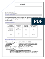 Manual Testing Fresher Resume 2