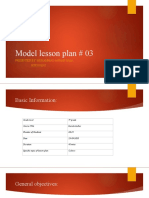 Model Lesson Plan # 03: Presented By: Muhammad Ahmar Raza BSF1703301